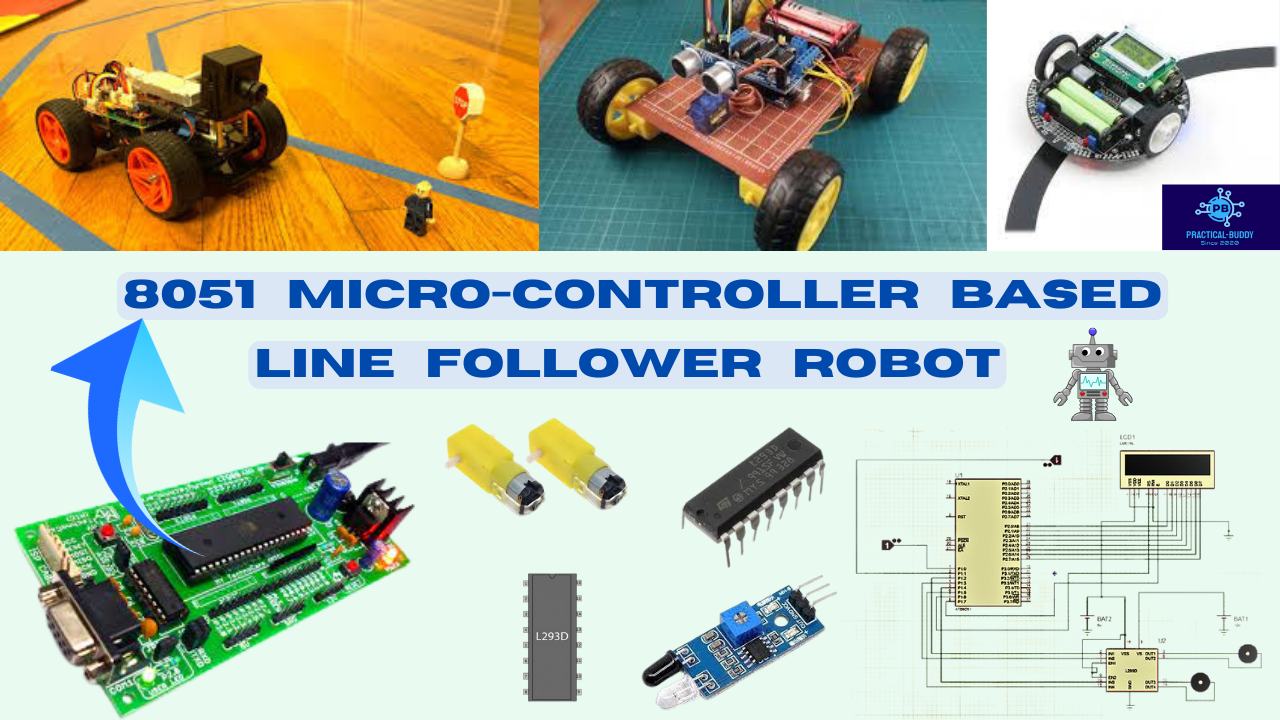 8051 Based Line Follower Robot: Simulate on Proteus Software