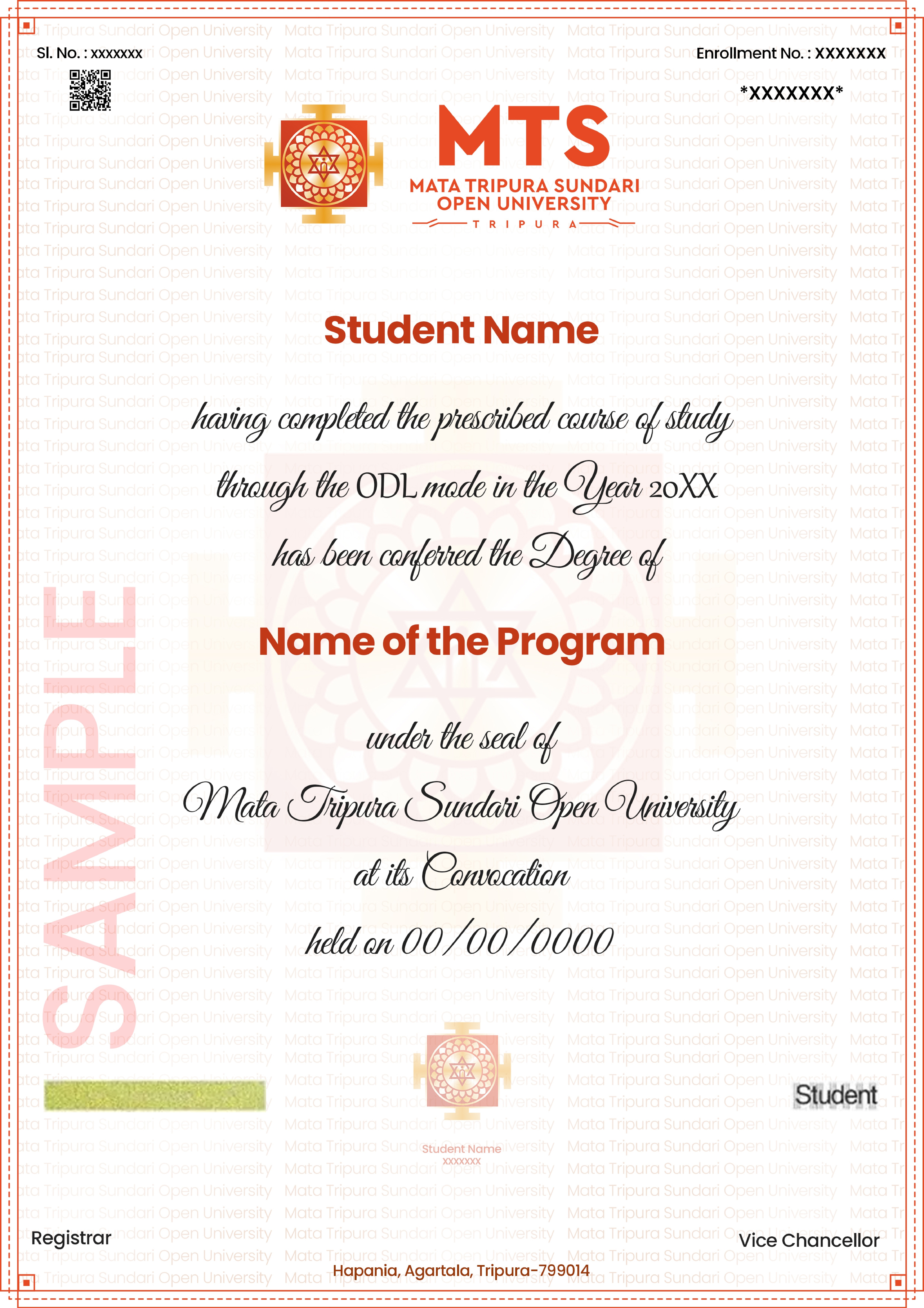 Mata Tripura Sundari Open University Sample
