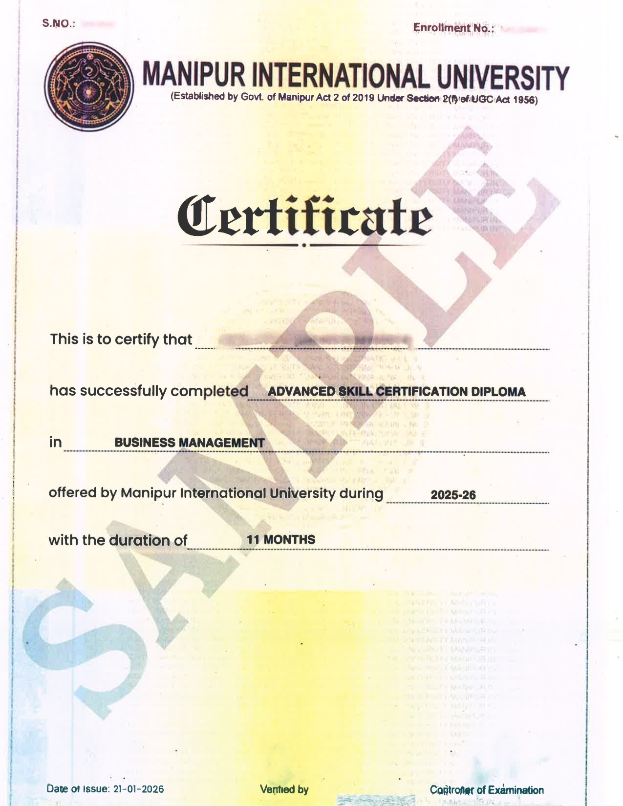 Manipur International University Sample