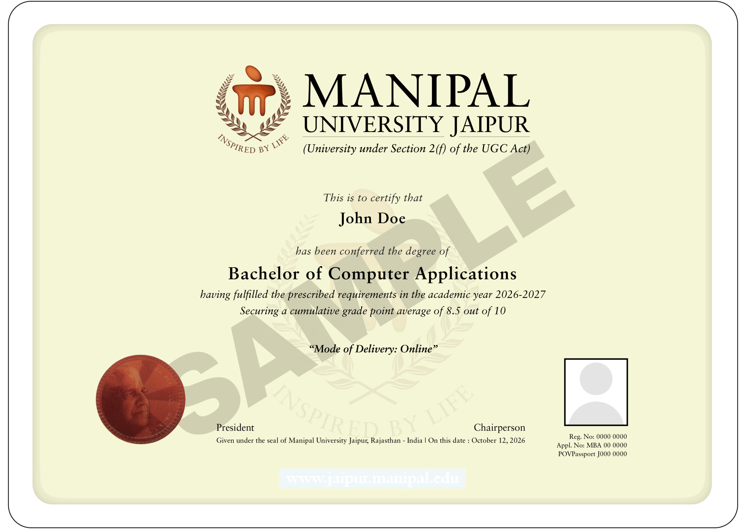 Manipal University Jaipur Sample