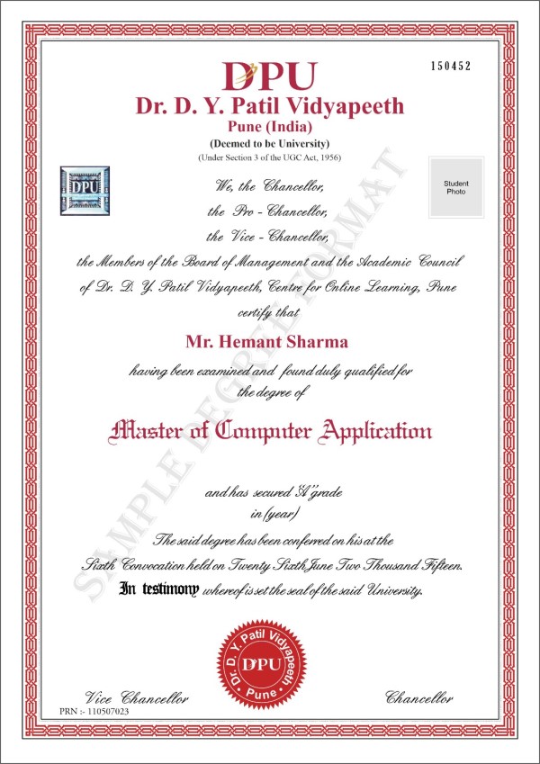 Dr. D. Y. Patil Vidyapeeth Pune Sample