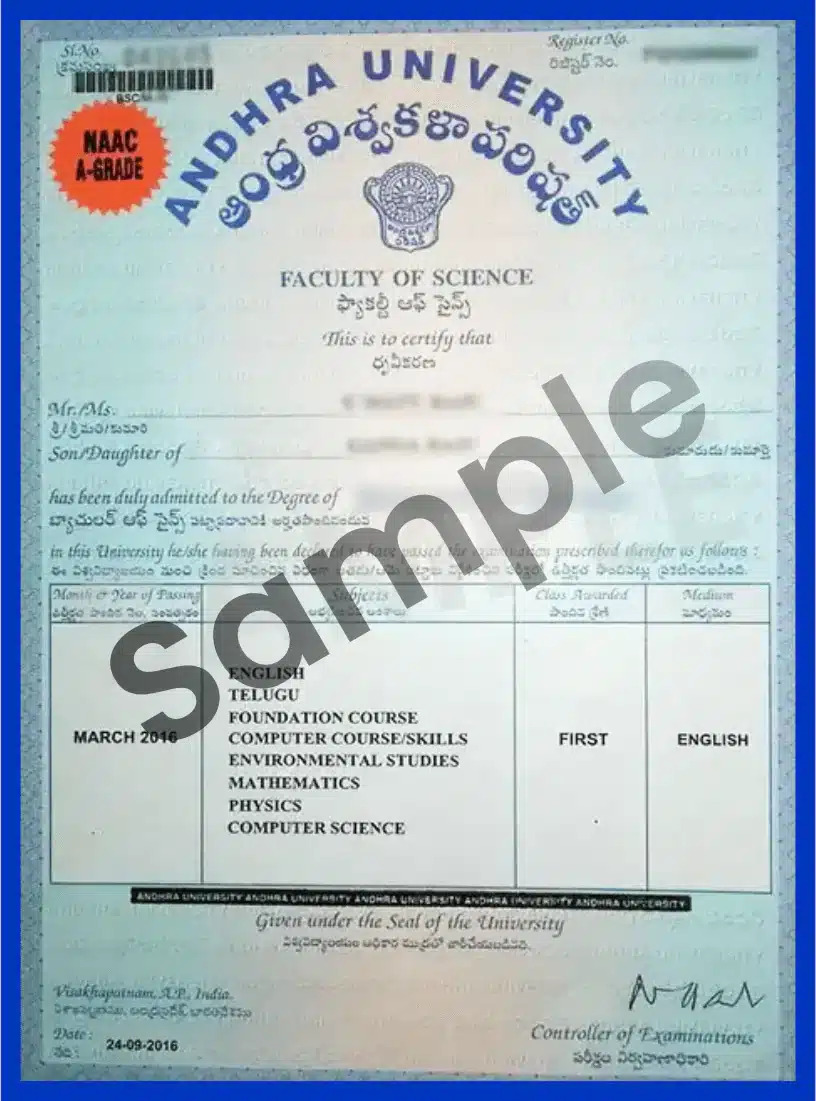 Andhra University Sample