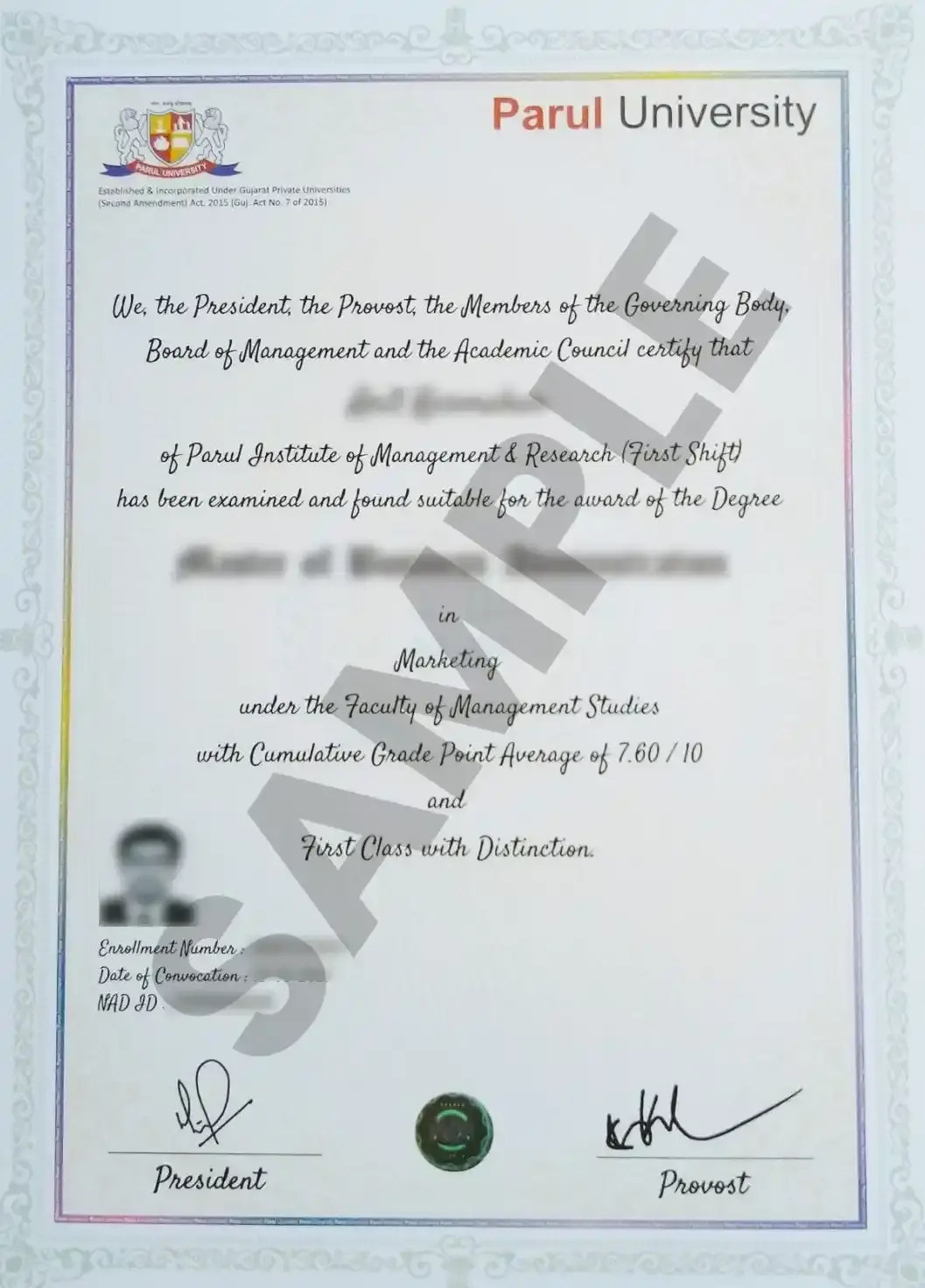 Parul University Sample