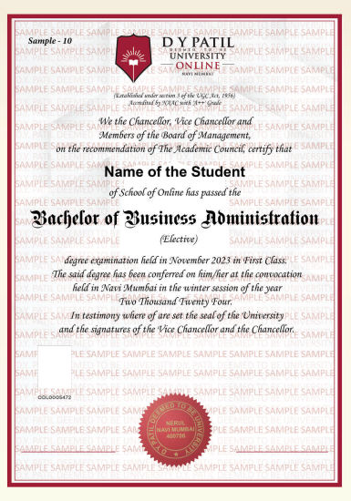 Dr. D. Y. Patil Vidyapeeth Mumbai Sample